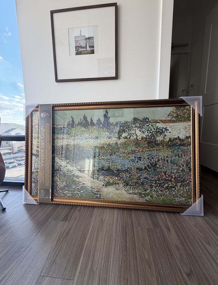 Vincent van Gogh Framed Print 'Flowering Garden with Path' 55x33"