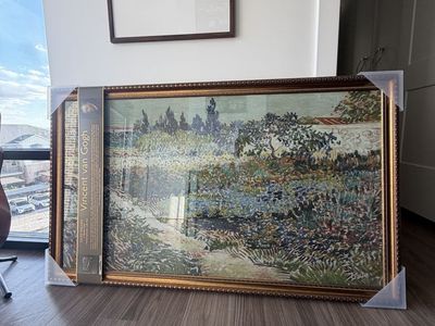 Vincent van Gogh Framed Print 'Flowering Garden with Path' 55x33"