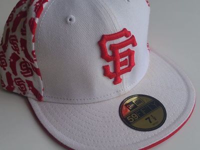 New Era San Francisco Giants 59FIFTY Fitted Hat Size 7 1/2 White Red