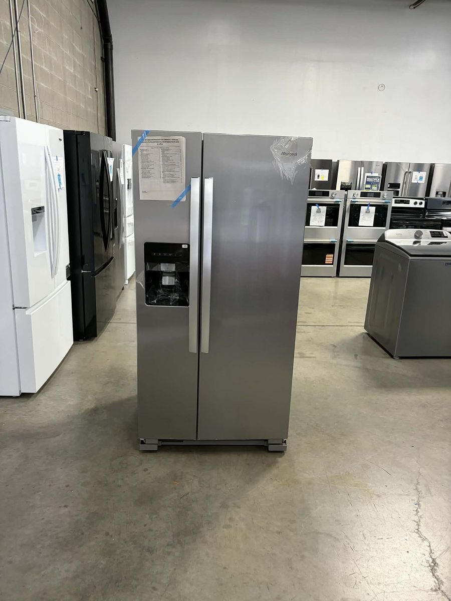 NEW WHIRLPOOL 33 INCH STAINLESS SIDE BY SIDE