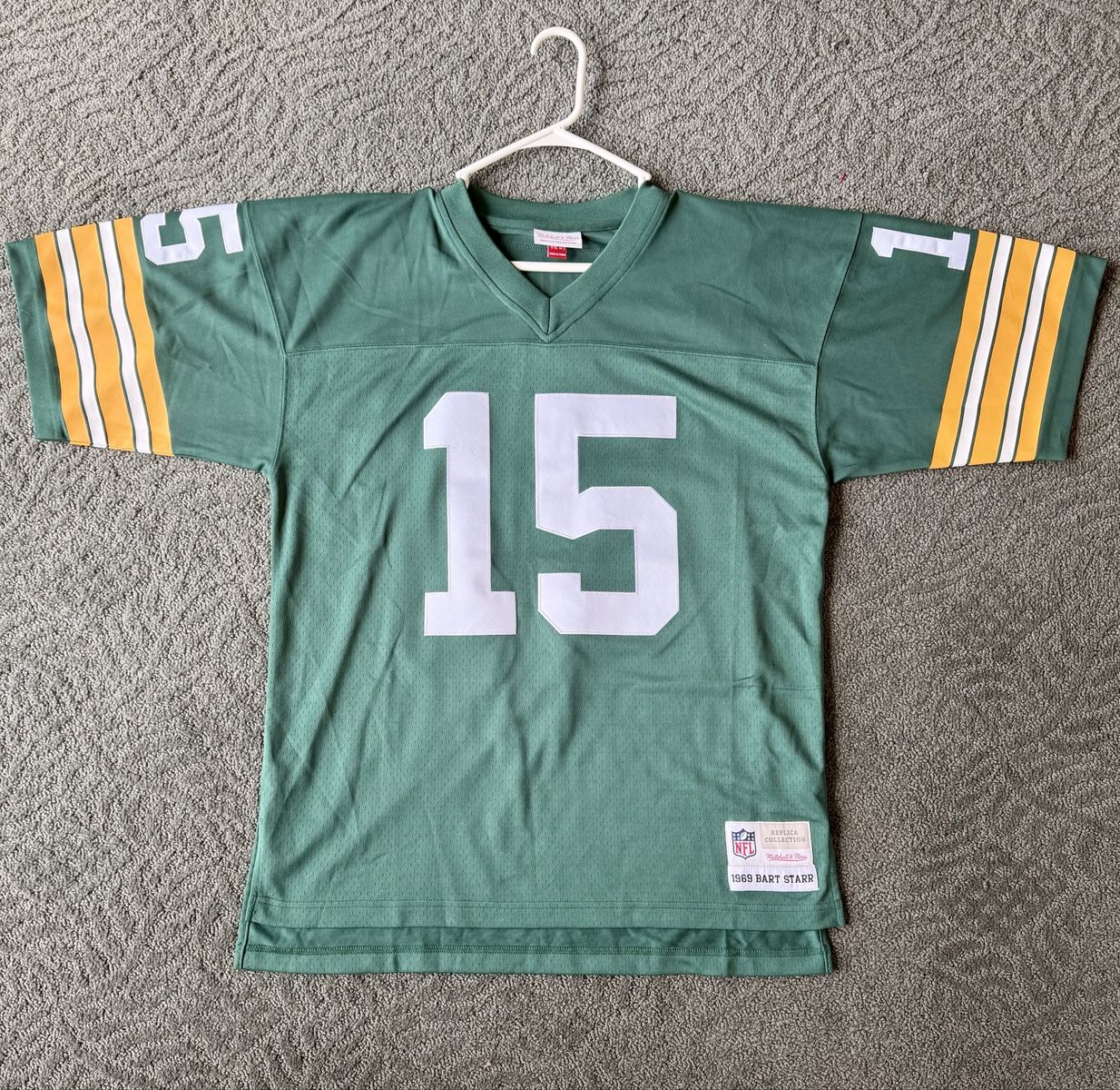 Mitchell & Ness Green Bay Packers Bart Starr #15 Throwback NFL Jersey Men's Size L