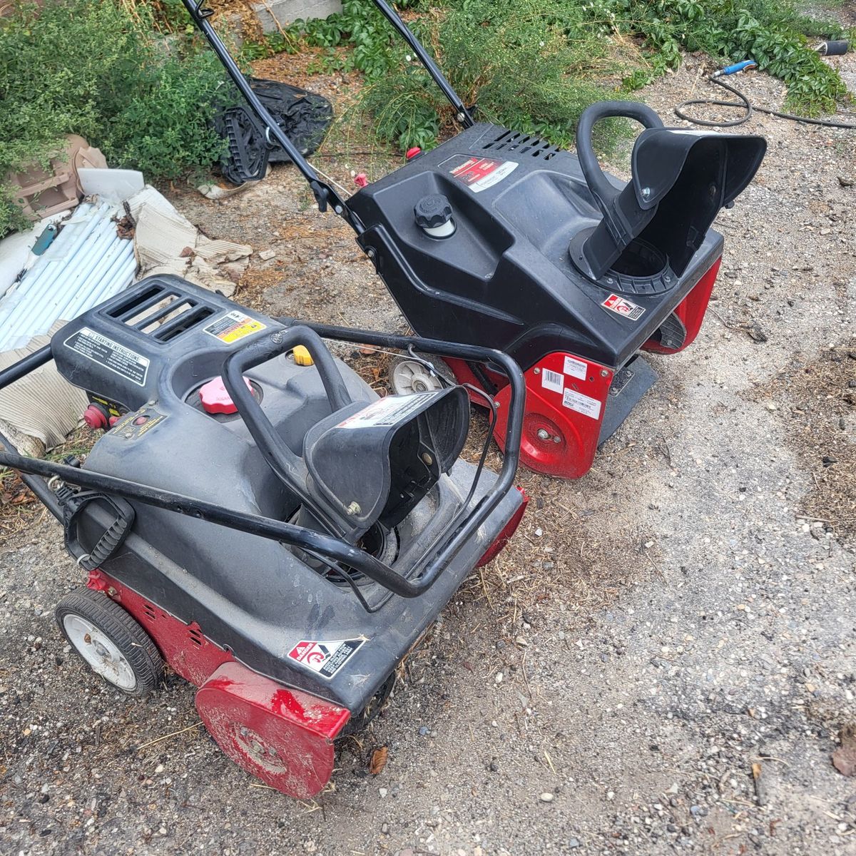 Yard Machines 21" Snow Blowers - Lot of 2 Gas Powered Snow Throwers
