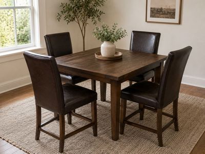 Set Of 4 Solid Oak Spindle-back Dining Chairs