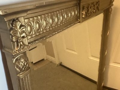 Vintage Gold Ornate Wall Mirror – 24” W × 33” H- $50