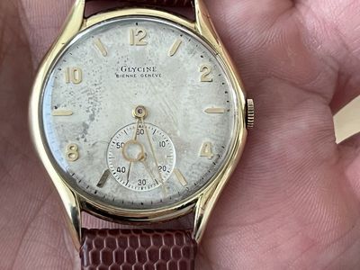 Geourgus Glycine vintage watch 18kt gold