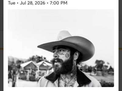 2 Post Malone and Jelly Roll Tickets $200 for both