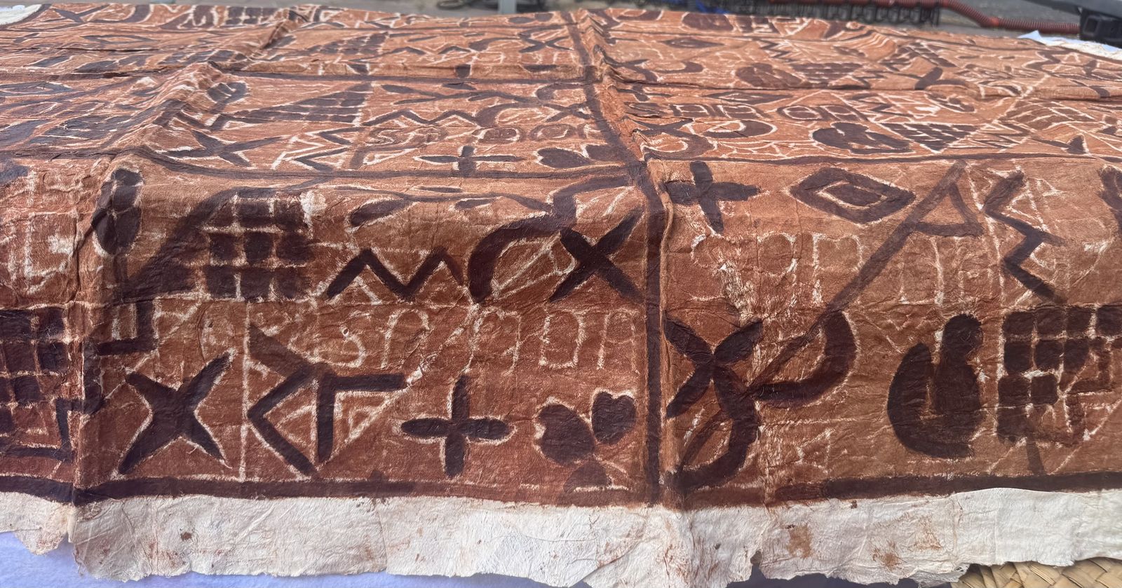 Vintage handmade tapa bark cloth