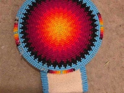 Hand made regalia leather beaded belt