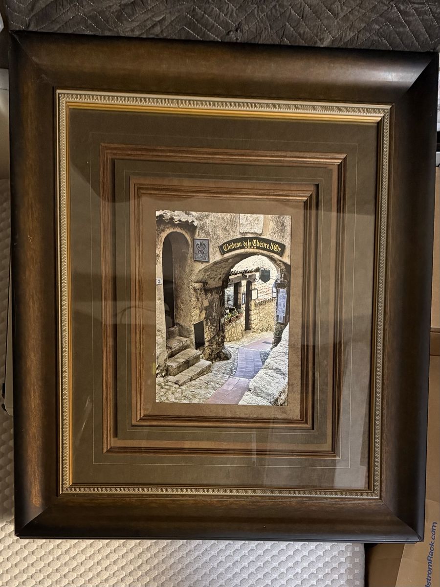 Framed Wall Art "Cobbled Walkway 1" - Large Decorative Frame