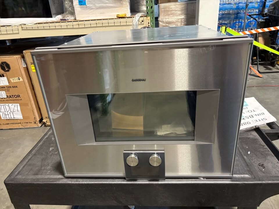 Gaggenau 400 Combi-Steam Wall Oven 24'' Door Hinge: Right, Stainless Steel Behind Glass, Built-in