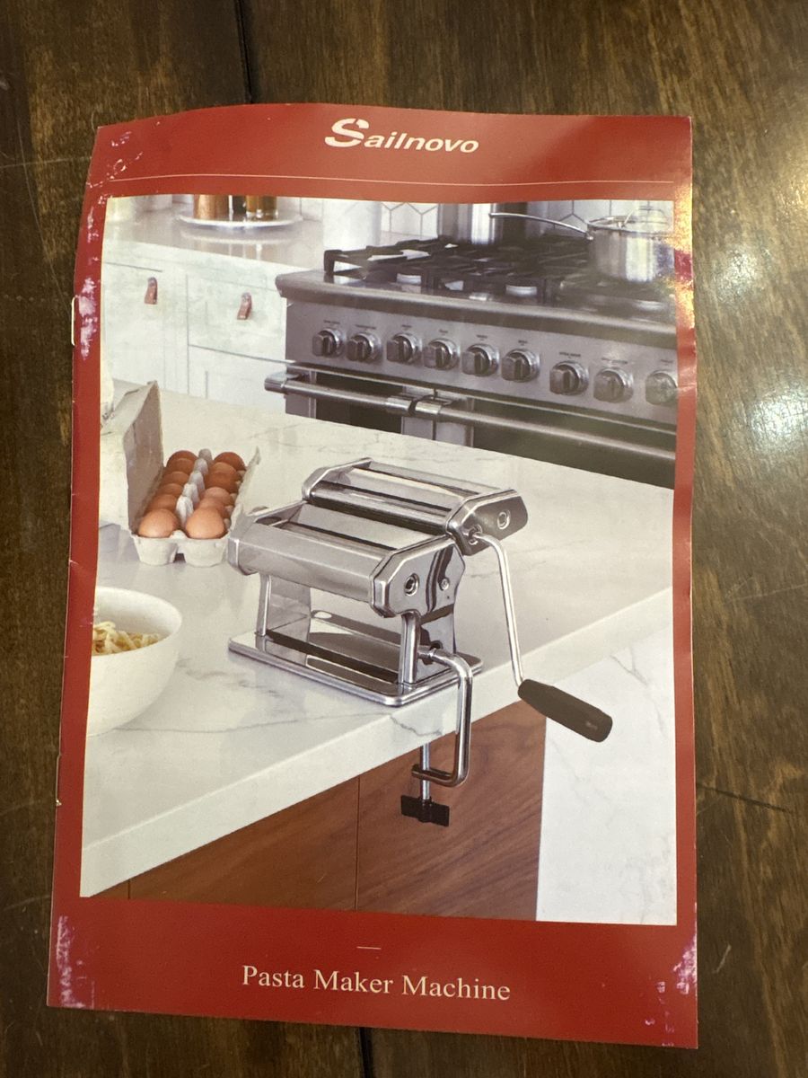 Sailnovo Manual Pasta Maker Machine Stainless Steel Hand Crank Noodle Press
