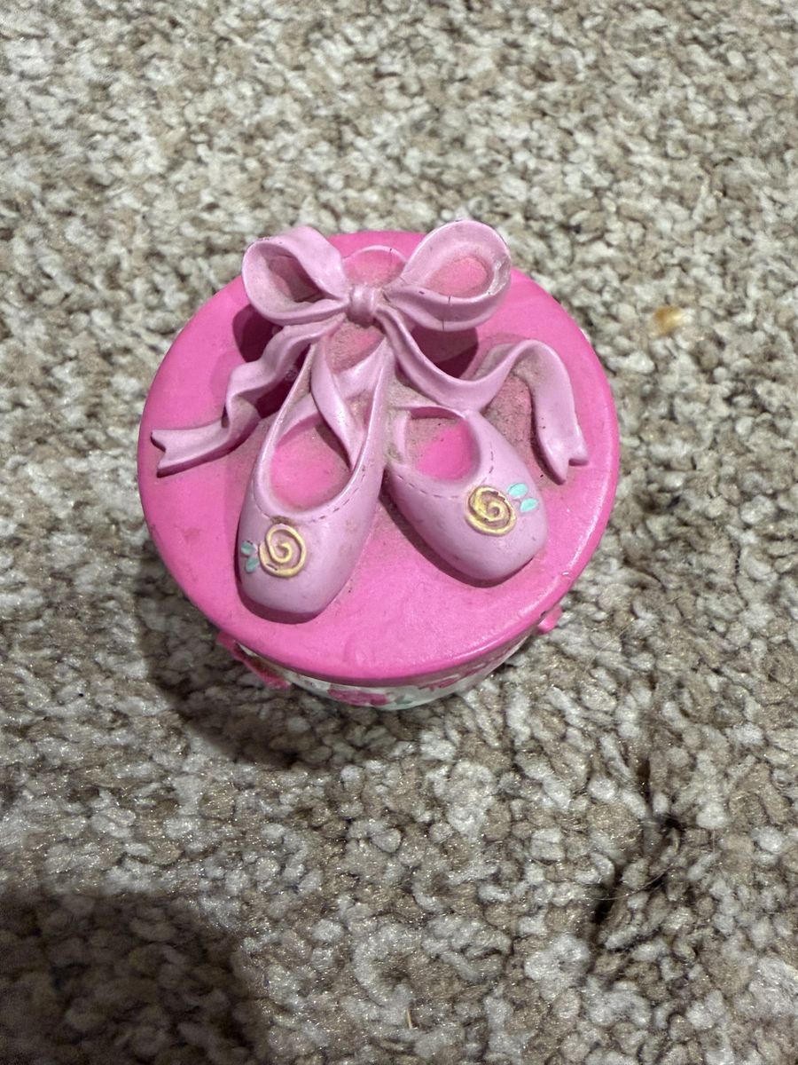 Vintage Barbie Pink Ballet Slippers Keepsake Trinket Box