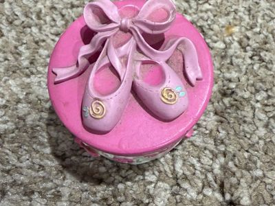 Vintage Barbie Pink Ballet Slippers Keepsake Trinket Box