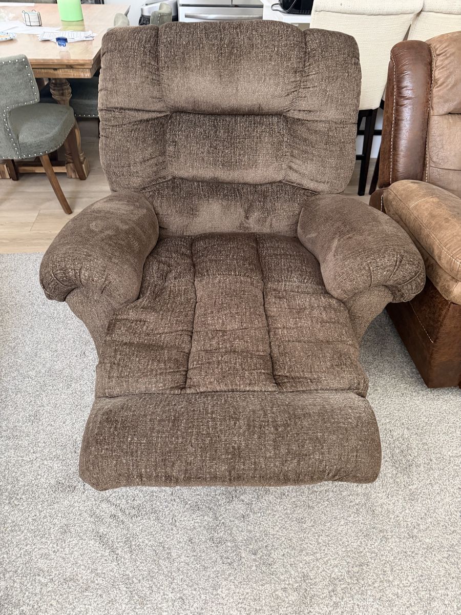 Oversized brown recliner