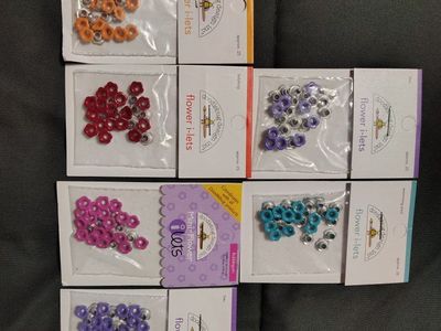Doodlebug Design Inc. Flower I-Lets Assorted Colors Scrapbook Eyelets Lot
