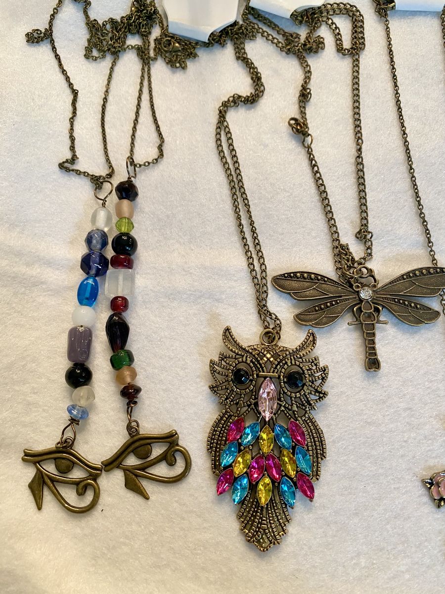 NEW! Statement Necklaces - Owl, Hummingbird, Peacocks, Eye of Horus, Dragonfly Pendants- $10-$17