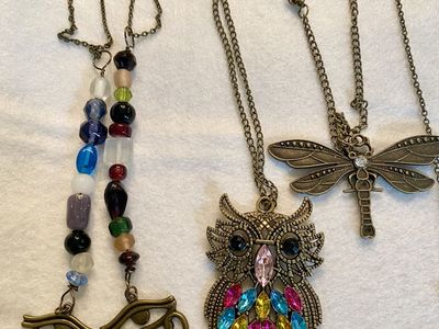 NEW! Statement Necklaces - Owl, Hummingbird, Peacocks, Eye of Horus, Dragonfly Pendants- $10-$17