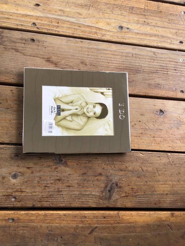 NEW -Burnes    8 X10 Silver “ I Do” Frame