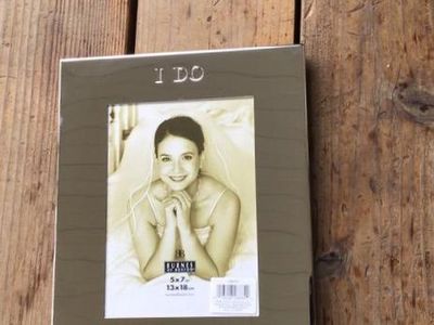 NEW -Burnes 8 X10 Silver “ I Do” Frame