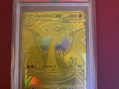 Charizard Gold Mega Hyper Rare Phantasmal Flames PSA8