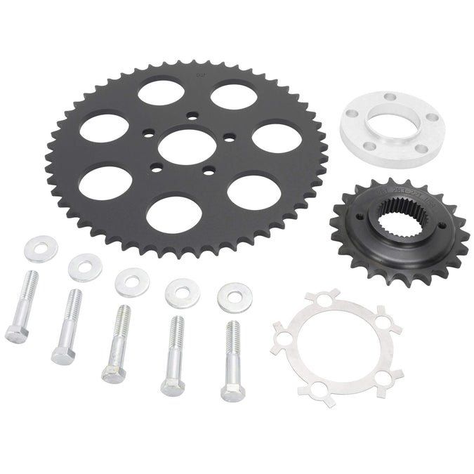 2004-Up Harley Sportster Belt to Chain Conversion Kit - Black Sprockets