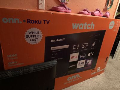 New 70” Onn smart television and 2 more TVs
