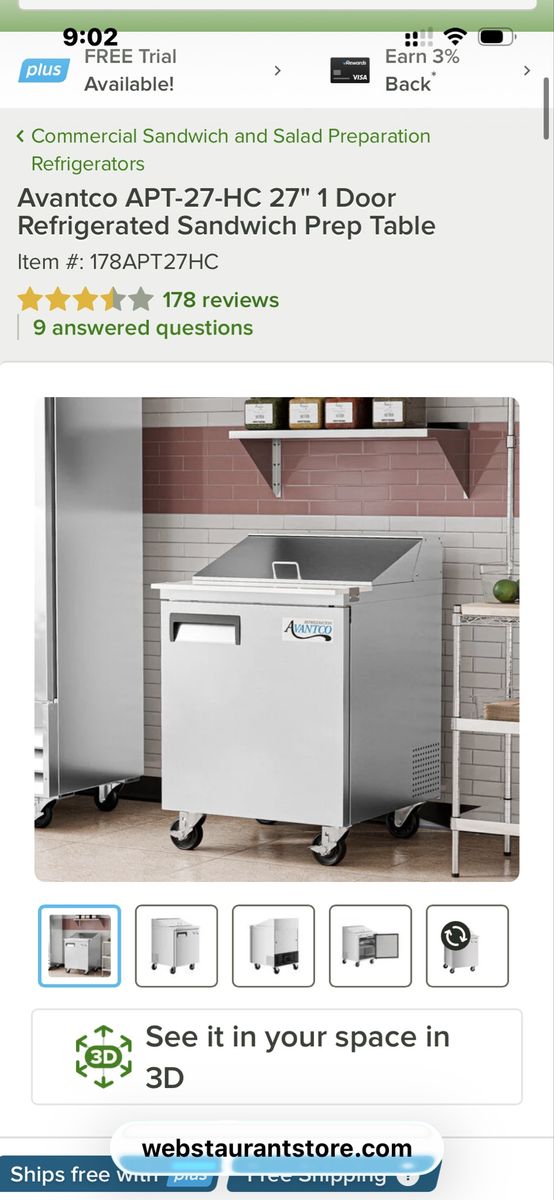 Avantco APT-27-HC 27" 1 Door Refrigerated Sandwich Prep Table
