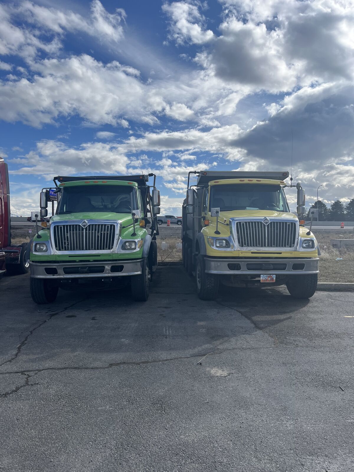 Dump trucks and excavation