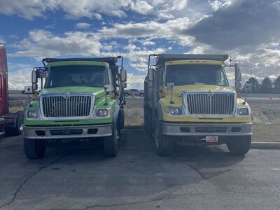 Dump trucks and excavation