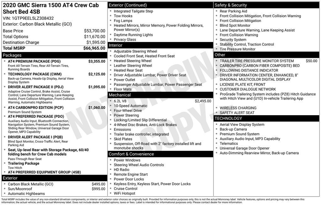 2020 GMC 1500 AT4