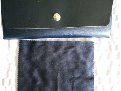 Black Eyeglasses Hard Case with Microfiber Cleaning Cloth - Protective & Portable