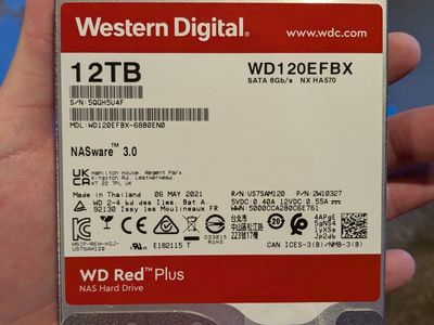Western Digital Red Plus 12TB NAS Hard Drive SATA III 6GB/s 7200RPM 3.5" Internal Hard Drive