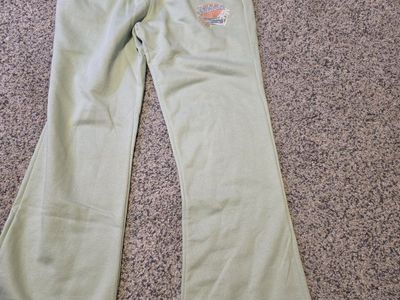 Billabong Women's Green Lounge Flare Pants Size L with Graphic Logo