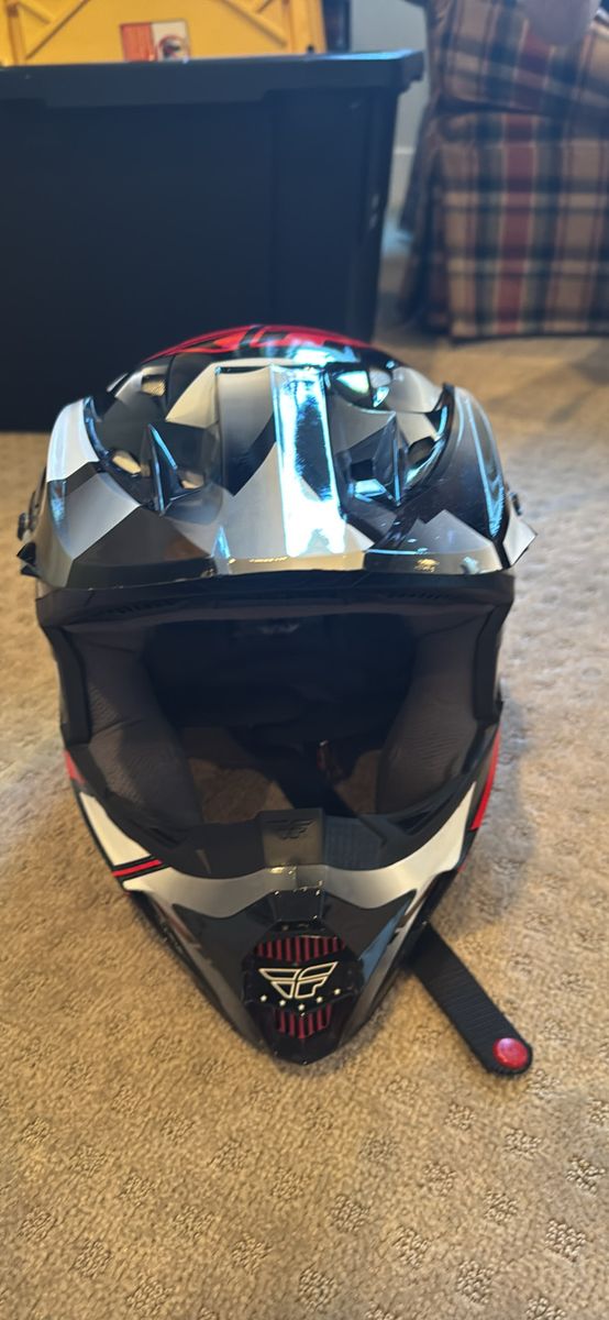 Fly Racing Kinetic Thrive Motocross Helmet - Black/Red/White, Size M (Used)