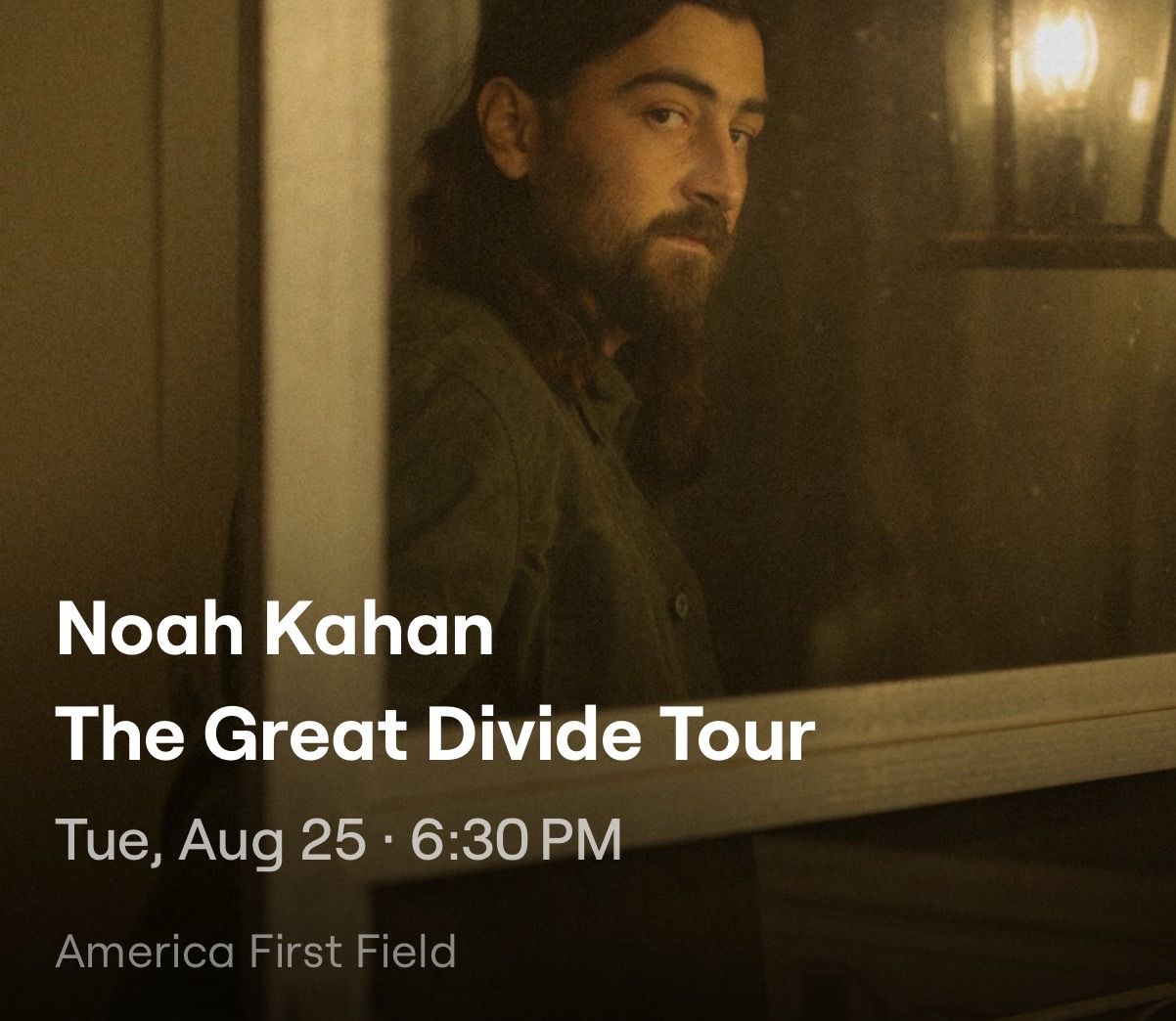 3 tickets Noah Kahan - The Great Divide Tour Tickets | America First Field