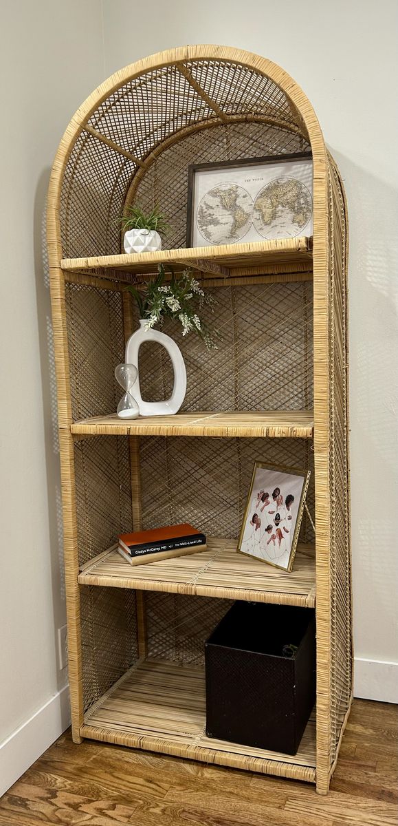 Boho Wicker Arched Shelf