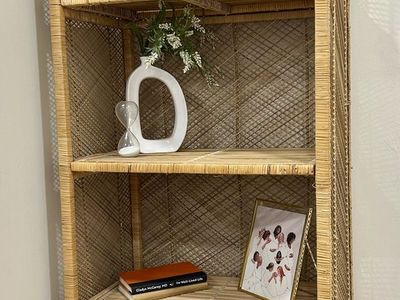 Boho Wicker Arched Shelf