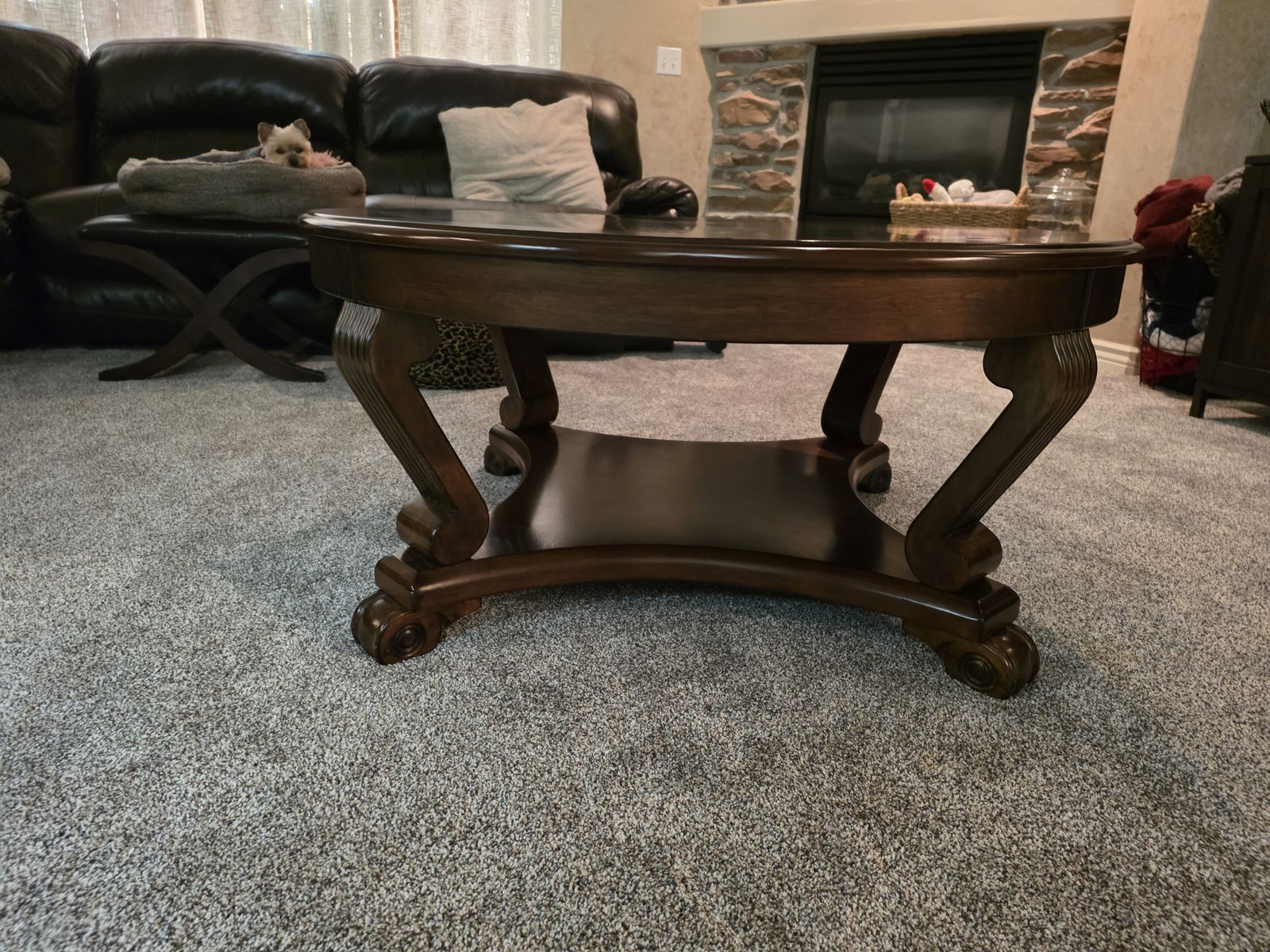 Elegant Traditional Living Room Set – Coffee Table, 2 End Tables, Accent Chair & Lamps