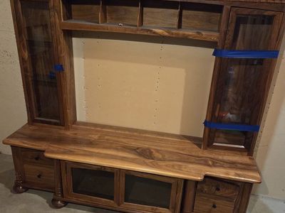 Solid walnut entertainment center