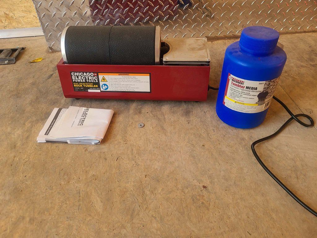 dual drum rock tumbler with full 5lb media