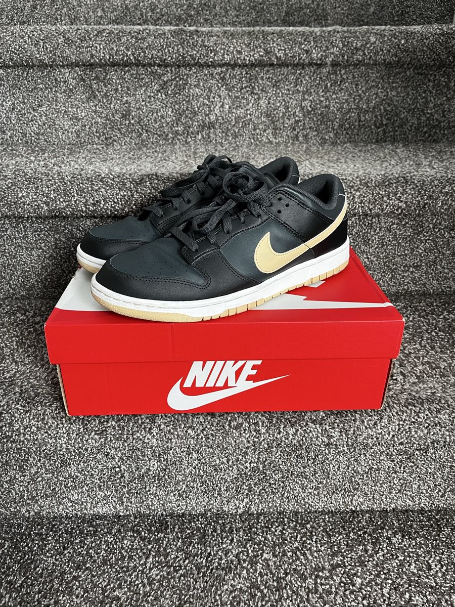 Nike Dunk Low Dark Green Black Gold Sneakers - Men's Size 11