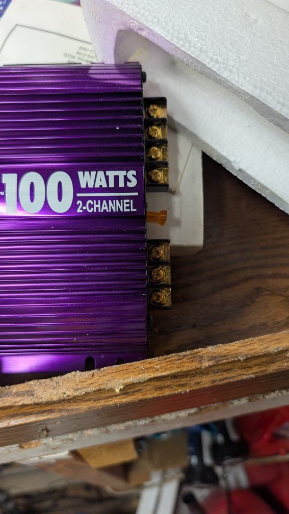 White-Westinghouse WW100 100-Watt 2-Channel Purple Car Audio Amplifier