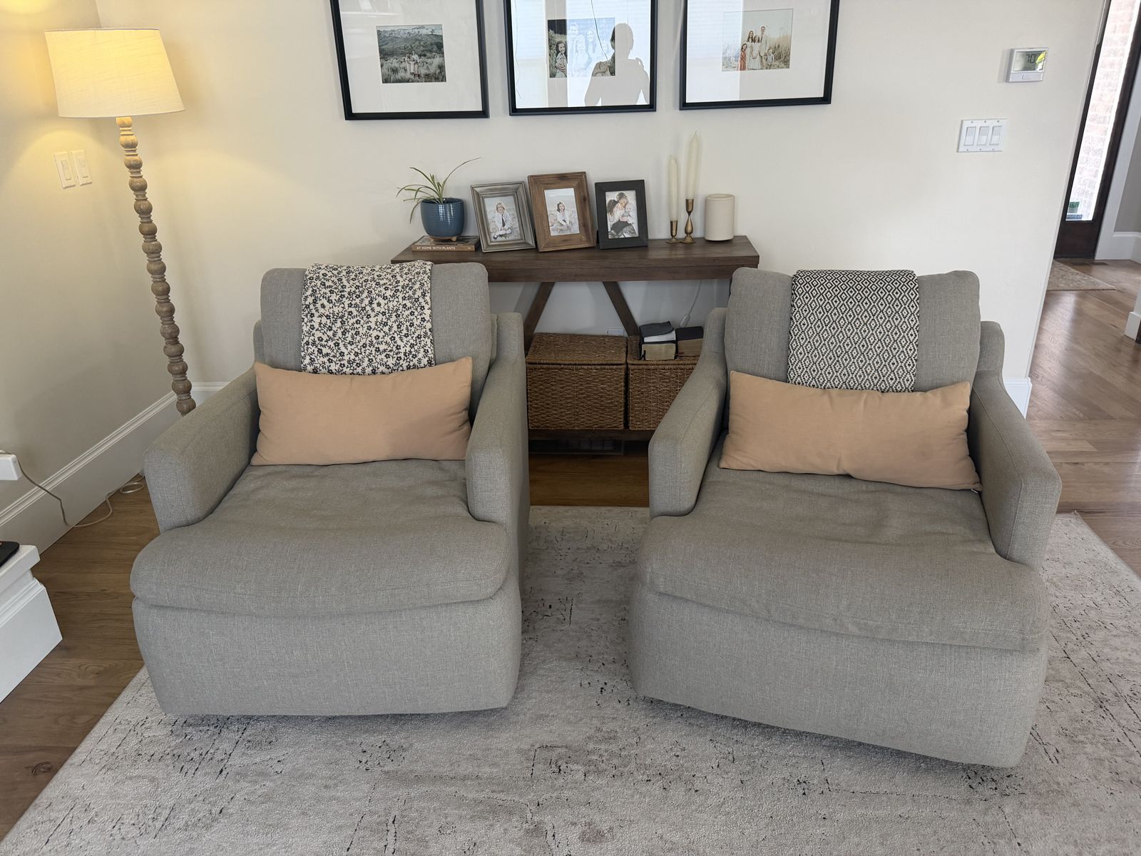Grey swivel chairs