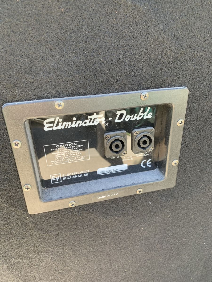 Two EV Eliminator Double Huge Passive Speaker PA / DJ Subwoofers
