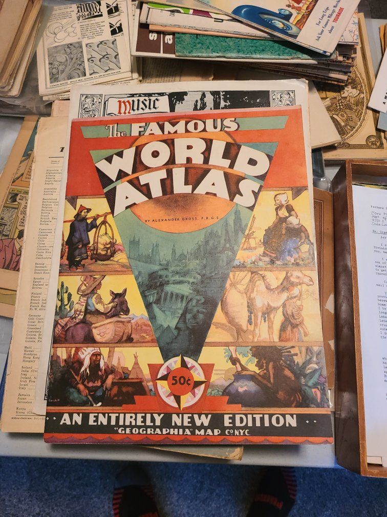 The Famous World Atlas by Alexander Gross - Entirely New Edition Geographia Map Co N.Y.C.