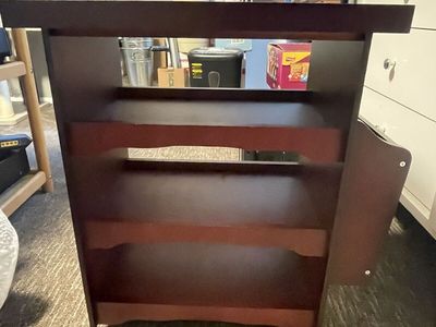 Rolling Wood Magazine Rack