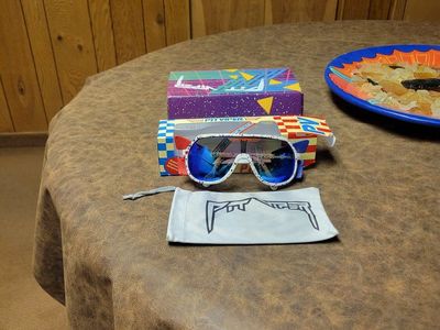 Pit Viper Grand Prix Sunglasses - The Don Callaway Blue Mirror Lens & Speckled Frame