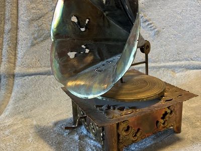 Vintage Copper Gramophone Miniature Decor Model- music box