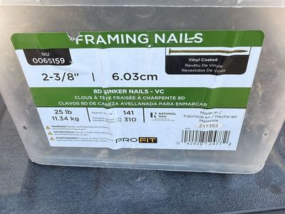 FRAMING NAILS 8D SINKER NAILS - VC