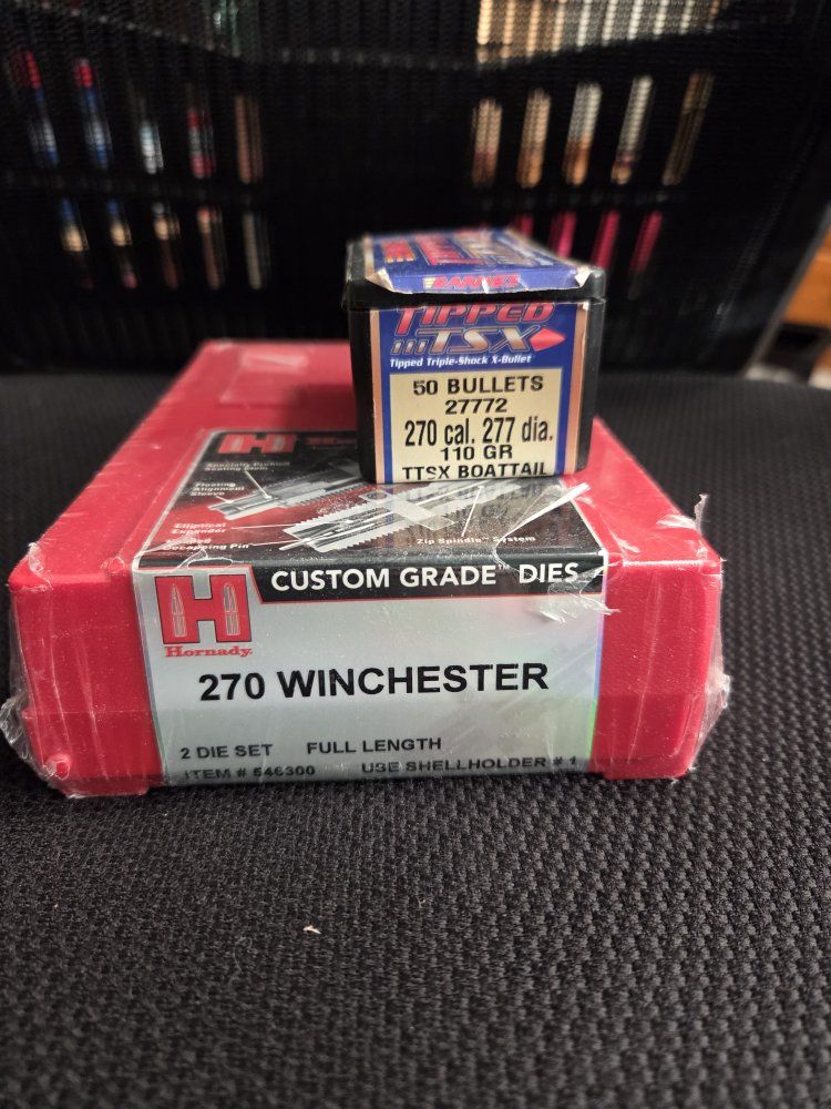 270 Win Dies with brass and bullets